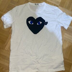 Comme des Garcons Play White Shirt with Black Graphic